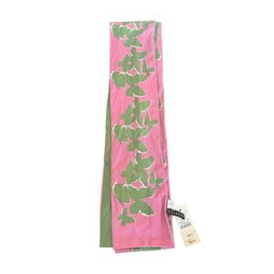 Talbots 100%‎ Silk Scarf Pink Green Butterfly Print Women Accessory
